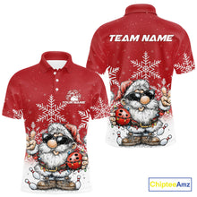 Load image into Gallery viewer, Custom Funny Santa Claus Christmas Bowling Men Polo Shirts, Xmas Bowling Team Shirt IPHW10109