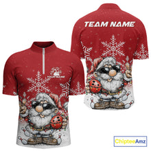 Load image into Gallery viewer, Custom Funny Santa Claus Christmas Bowling Men Quarter-Zip Shirts, Xmas Bowling Team Shirt IPHW10109
