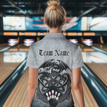 Load image into Gallery viewer, Custom Vintage Viking Dragon Bowling Polo Team Shirts For Women, Celtic Bowling Shirt IPHW8586
