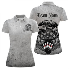 Load image into Gallery viewer, Custom Vintage Viking Dragon Bowling Polo Team Shirts For Women, Celtic Bowling Shirt IPHW8586