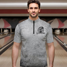 Load image into Gallery viewer, Custom Vintage Viking Dragon Bowling Quarter-Zip Team Shirts For Men, Celtic Bowling Shirt IPHW8586