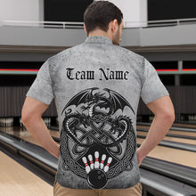 Load image into Gallery viewer, Custom Vintage Viking Dragon Bowling Quarter-Zip Team Shirts For Men, Celtic Bowling Shirt IPHW8586