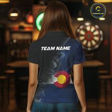 Load image into Gallery viewer, Custom Smoke Flame Colorado Flag Patriotic Darts Shirt For Women, Dart League Team Jerseys IPHW10746