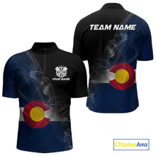 Load image into Gallery viewer, Custom Smoke Flame Colorado Flag Patriotic Darts Shirt For Men, Dart League Team Jerseys IPHW10746