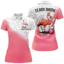 Load image into Gallery viewer, Pink Flamingo Custom Bowling Shirts For Women, Bowling Pattern Bowling Team League Shirt IPHW7733