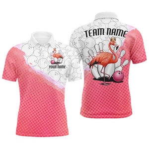 Pink Flamingo Custom Bowling Shirts For Men, Bowling Pattern Bowling Team League Shirt IPHW7733