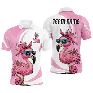 Cute Slay Pink Flamingo Custom Funny Bowling Shirts For Men, Flamingo Bowling Team Outfits IPHW7735