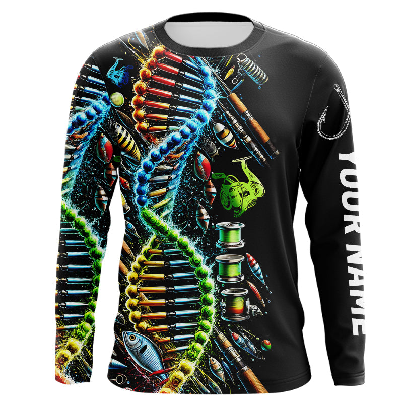 Colorful Fishing DNA Fishing Tools Custom Long Sleeve Tournament Fishing Shirts IPHW8386