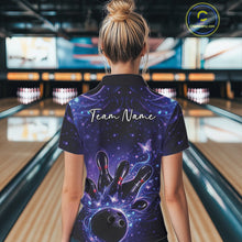 Load image into Gallery viewer, Custom Dreamy Blue And Purple Butterfly Women Bowling Quarter-Zip Shirt, Team Outfit IPHW11016