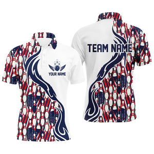 Custom Patriotic Bowling Shirts For Men, Personalized Bowling Team Shirts IPHW6953