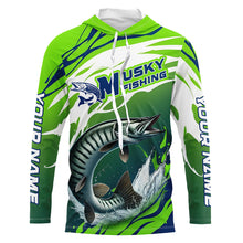 Load image into Gallery viewer, Musky Fishing Custom Long Sleeve Fishing Shirts, Muskie Fishing Tournament Shirts Fishing Jerseys IPHW7181