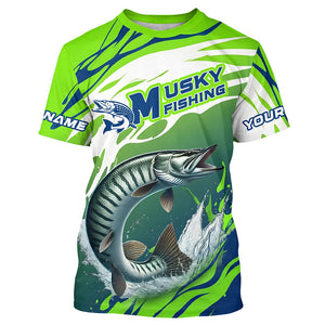 Musky Fishing Custom Long Sleeve Fishing Shirts, Muskie Fishing Tournament Shirts Fishing Jerseys IPHW7181