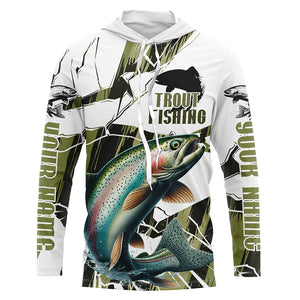 Rainbow Trout Fishing Custom Long Sleeve Fly Fishing Shirts, Fishing Camo Trout Fisherman Jerseys IPHW6456