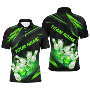 Custom Bowling Jerseys, Customize Green Bowling Shirts For Men, Team Bowling Uniform IPHW6985