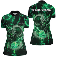 Load image into Gallery viewer, Black And Red Thunder Lightning Custom Dragon Bowling Team Shirts For Women, Bowlers Outfit IPHW7524