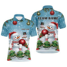 Load image into Gallery viewer, Custom Funny Christmas Snowman Bowling Shirts For Man, Christmas Bowling Tournament Outfits IPHW7979