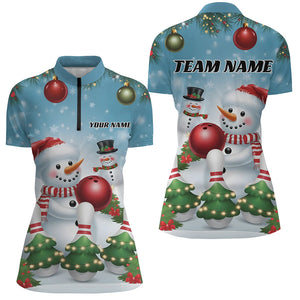 Custom Funny Christmas Snowman Bowling Shirts For Man, Christmas Bowling Tournament Outfits IPHW7979