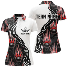 Load image into Gallery viewer, Custom Bowling Shirts For Women, Personalized Flame Bowling Team Jerseys | Red IPHW5007