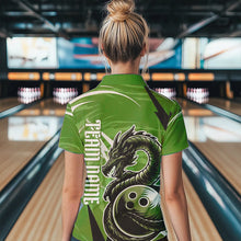 Load image into Gallery viewer, Custom Black And Green Thunder Lightning Dragon Bowling Jerseys Womens Quarter-Zip Shirts IPHW8660