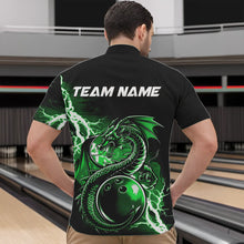 Load image into Gallery viewer, Custom Black And Green Thunder Lightning Dragon Bowling  Quarter-Zip Shirts For Men, Bowlers Outfits IPHW8665