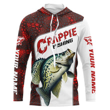 Load image into Gallery viewer, Custom Red Camo Crappie Fishing Jerseys, Crappie Fishing Long Sleeve Tournament Shirts Fishing Gifts IPHW6667