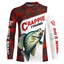 Load image into Gallery viewer, Custom Red Camo Crappie Fishing Jerseys, Crappie Fishing Long Sleeve Tournament Shirts Fishing Gifts IPHW6667