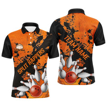 Load image into Gallery viewer, Split Happens Funny Unisex Orange Strike Bowling Shirts For Bowling Team, Bowling Apparel IPHW6171