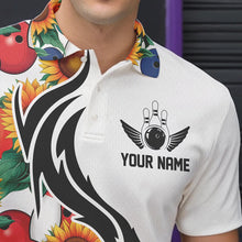 Load image into Gallery viewer, Custom Sunflower Bowling Pattern Polo Shirts For Men, Sunflower Bowling Team Shirts IPHW8440
