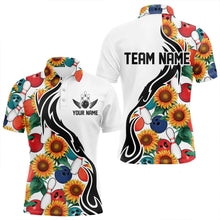 Load image into Gallery viewer, Custom Sunflower Bowling Pattern Polo Shirts For Men, Sunflower Bowling Team Shirts IPHW8440