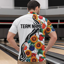 Load image into Gallery viewer, Custom Sunflower Bowling Pattern Quarter-Zip Shirts For Men, Sunflower Bowling Team Shirts IPHW8440