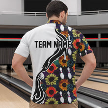 Load image into Gallery viewer, Custom Sunflower Bowling Pattern Quarter-Zip Shirts For Men, Sunflower Bowling Team Shirts IPHW8442