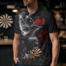 Load image into Gallery viewer, Custom Thunder Lightning Red Eagle Dart Polo Shirts For Men, Dart Team Jerseys With Name IPHW8484