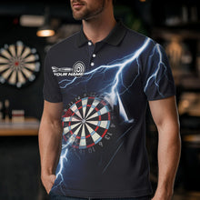 Load image into Gallery viewer, Blue Thunder Lightning Dartboard Custom Dart Polo Shirts For Men, Dart Team League Shirt IPHW8486