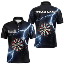 Load image into Gallery viewer, Blue Thunder Lightning Dartboard Custom Dart Polo Shirts For Men, Dart Team League Shirt IPHW8486