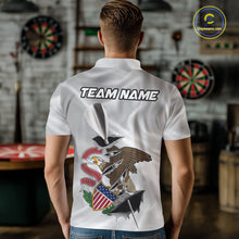 Load image into Gallery viewer, Custom Illinois State Flag Silver Dart Steel Tip Dart Men Polo Shirt, Dart Team Jerseys IPHW10565
