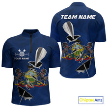 Load image into Gallery viewer, Custom Pennsylvania State Flag Silver Dart Steel Tip Dart Men Quarter-Zip Shirt, Darts Jerseys IPHW10566