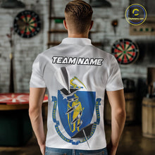 Load image into Gallery viewer, Custom Massachusetts State Flag Silver Dart Steel Tip Dart Men Polo Shirt, Dart Team Jerseys IPHW10567