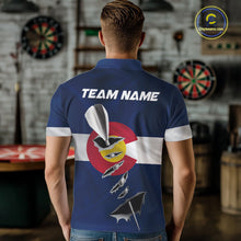 Load image into Gallery viewer, Custom Colorado State Flag Silver Dart Steel Tip Dart Men Polo Shirt, Dart Team Jerseys IPHW10568