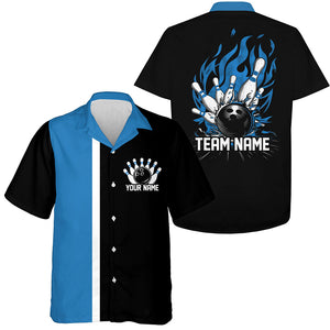 Flame Bowling Custom Retro Bowling Shirts, Vintage Bowling Team Shirts Bowlers Outfit IPHW7255