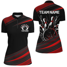 Load image into Gallery viewer, Black And Red Custom Classic Ladies Bowling Shirts, Bowling Uniform Bowling Jersey For Team IPHW7264