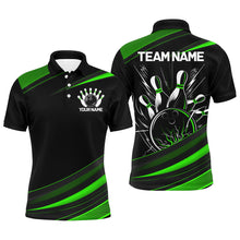 Load image into Gallery viewer, Black And Green Custom Classic Bowling Shirts For Men, Bowling Uniform Bowling Jerseys For Team IPHW7266