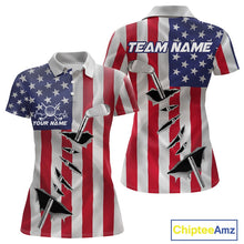 Load image into Gallery viewer, Custom US Flag Golf Club Patriotic Golf Team Shirt For Women, American Golfer Outfits IPHW10579