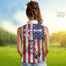 Load image into Gallery viewer, Custom US Flag Golf Club Patriotic Golf Team Shirt For Women, American Golfer Outfits IPHW10579