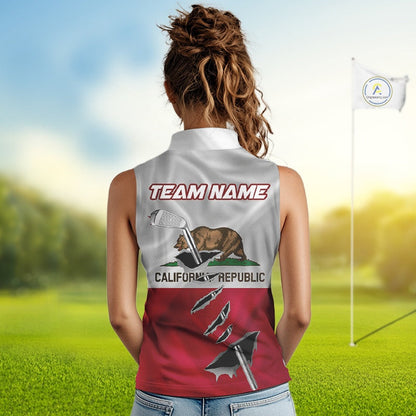 Custom California State Flag Golf Club Golf Team Shirt For Women, Golfer Outfits IPHW10581