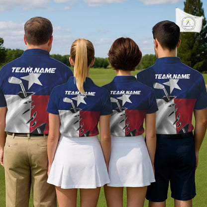 Custom Texas State Flag Golf Club Patriotic Golf Team Shirt For Men, TX Golfer Outfit IPHW10582