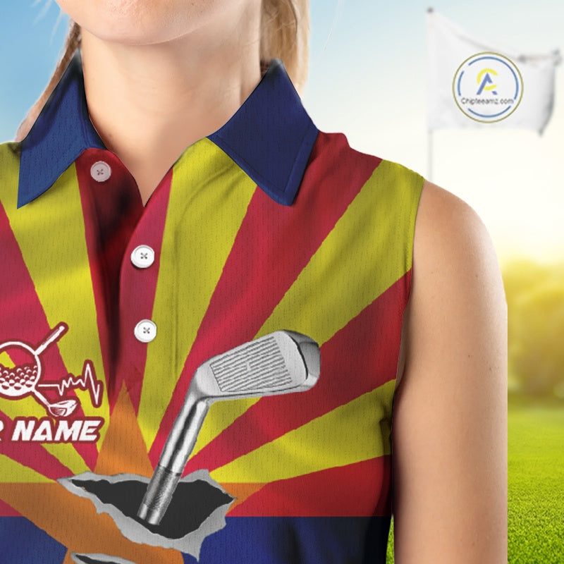 Custom Arizona State Flag Golf Club Patriotic Golf Team Shirt For Women, Golfer Outfits IPHW10583