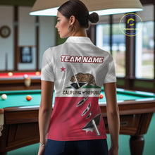 Load image into Gallery viewer, Custom California State Flag Silver Billiard Cue Patriotic Billiard 8 Ball Shirts For Women IPHW10586