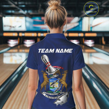 Load image into Gallery viewer, Custom Michigan State Flag Silver Bowling Ball And Pin Patriotic Bowling Shirt For Women IPHW10589