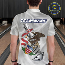 Load image into Gallery viewer, Custom Illinois State Flag Silver Bowling Ball And Pin Patriotic Bowling Shirts For Men IPHW10591
