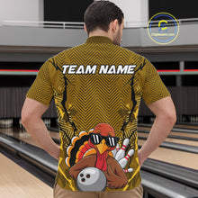Load image into Gallery viewer, Yellow Custom Funny Turkey Bowling Jerseys, Bowling Team League Shirt Men Bowlers Outfit IPHW10810